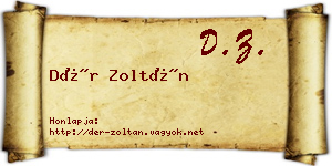 Dér Zoltán névjegykártya
