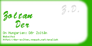 zoltan der business card
